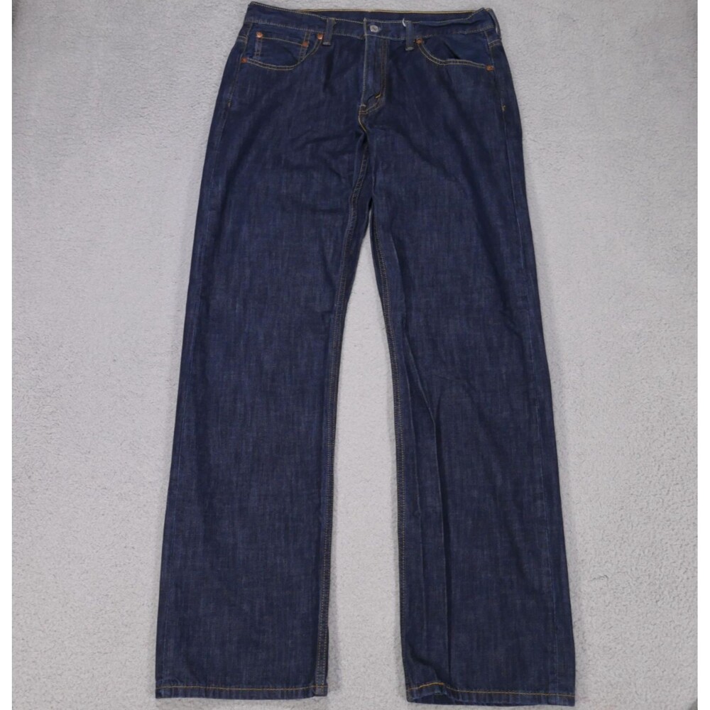 Levis 569 Jeans Mens 34x34 Blue Loose Straight Mid Rise Dark Wash Denim